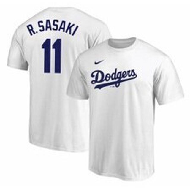 NIKE ドジャース 佐々木朗希 ネーム＆ナンバー Tシャツ ホワイトL