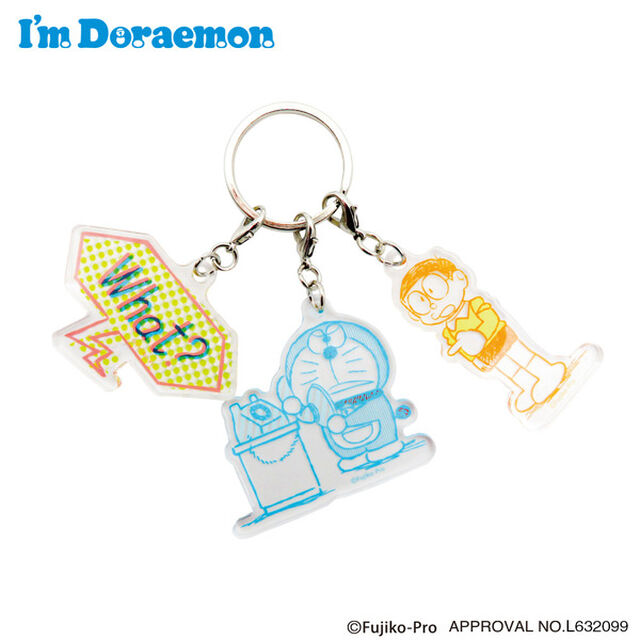 3連アクリルキーホルダー　電話　I'm Doraemon