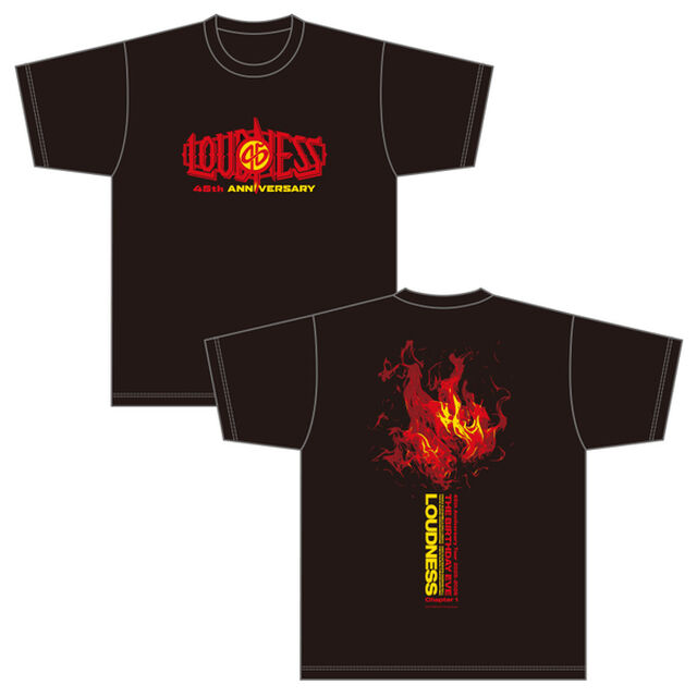 【LOUDNESS】45th Anniversary Tour 2025-2026 Chapter1 &rdquo;THE BIRTHDAY EVE&rdquo;「45thロゴTシャツ」ブラック（Sサイズ）