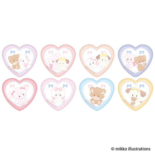 トレーディングハート型缶バッジ　mikko illustrations【単品】