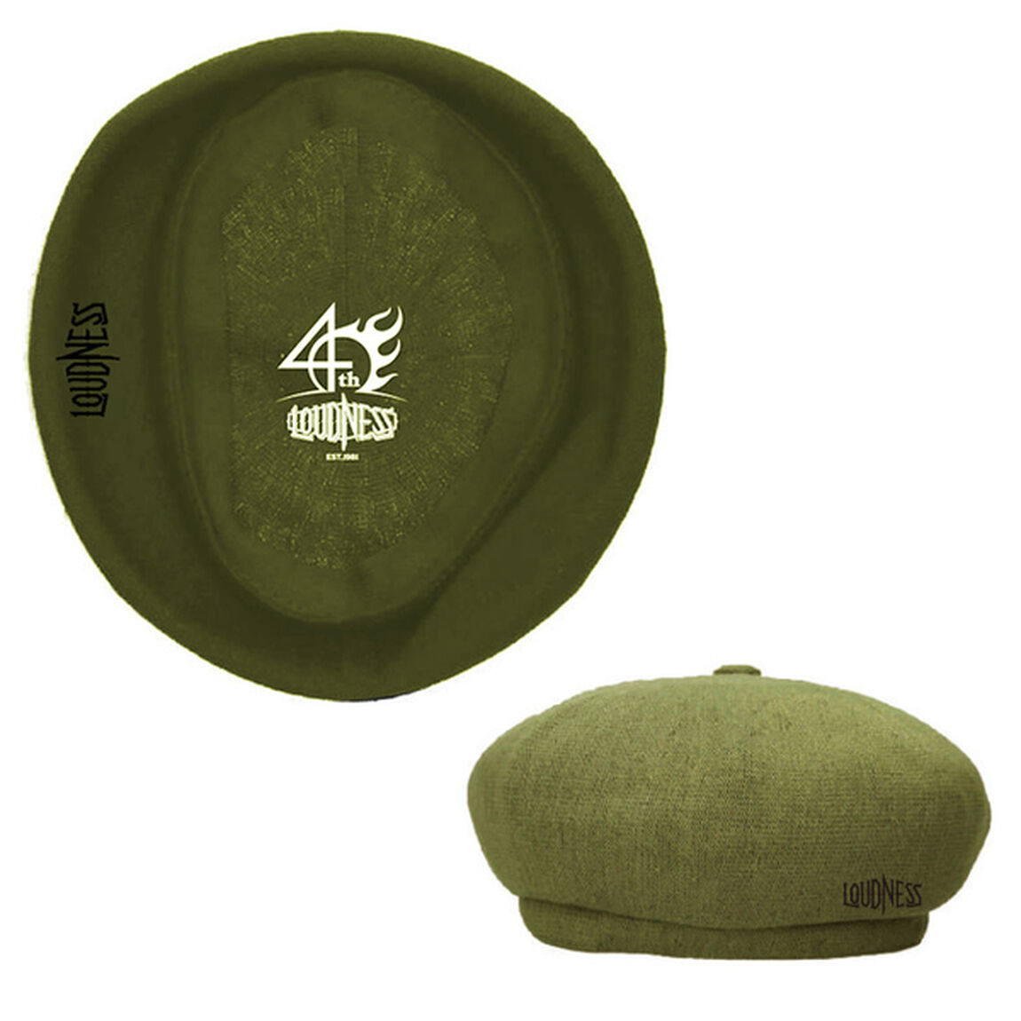 LOUDNESS 40th Anniversary Original Beret LOUDNESS&times;栗原帽子 二井原実シグネチャー ベレー帽 KAHKI Mサイズ