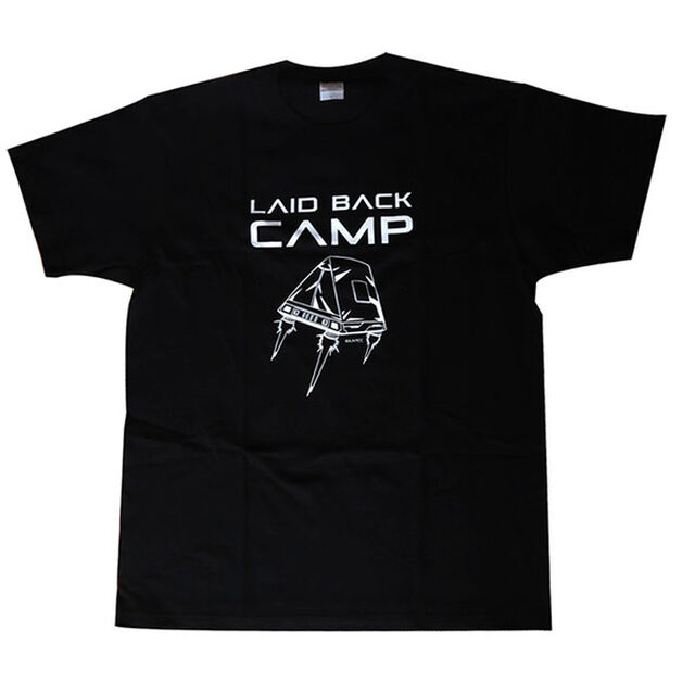 「ゆるキャン△」 テントロケット Tシャツ ブラック　XL