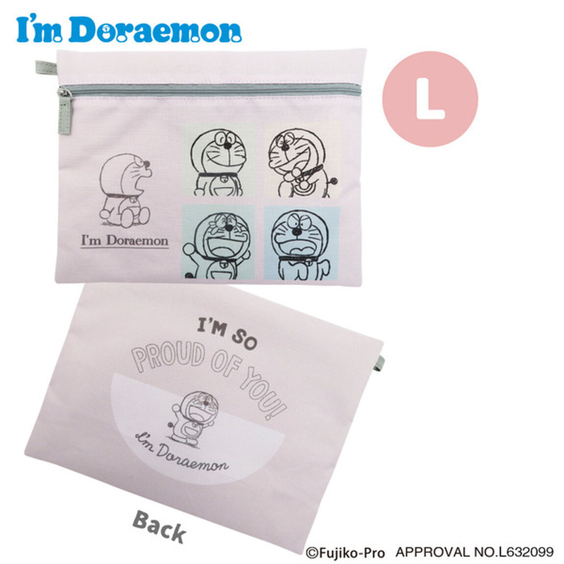 3連ポーチ　シンプル　I'm Doraemon