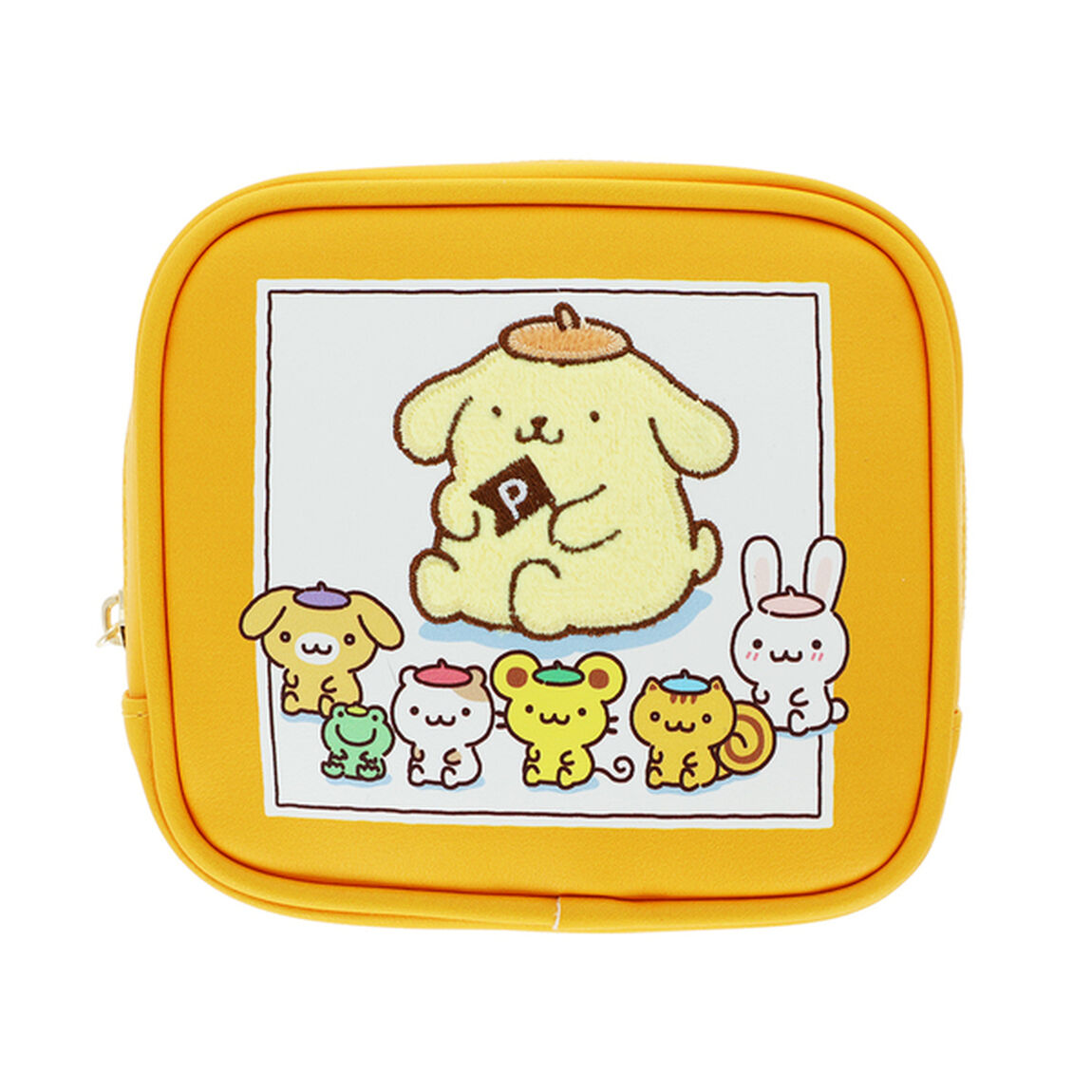 スクエアポーチ　サンリオキャラクターズ　ポムポムプリン　オレンジ