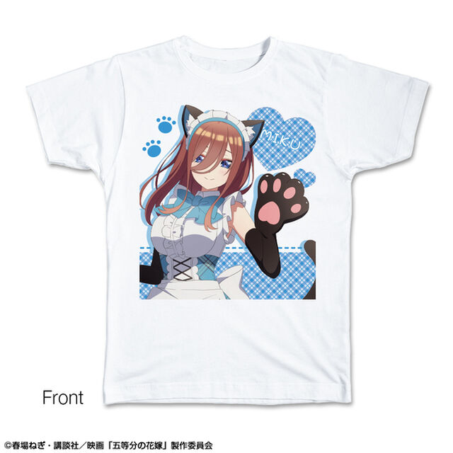 映画「五等分の花嫁」 Tシャツ XLサイズ デザイン03(中野三玖/猫耳メイドver.)【描き下ろし】（2024年6月下旬以降発売予定）