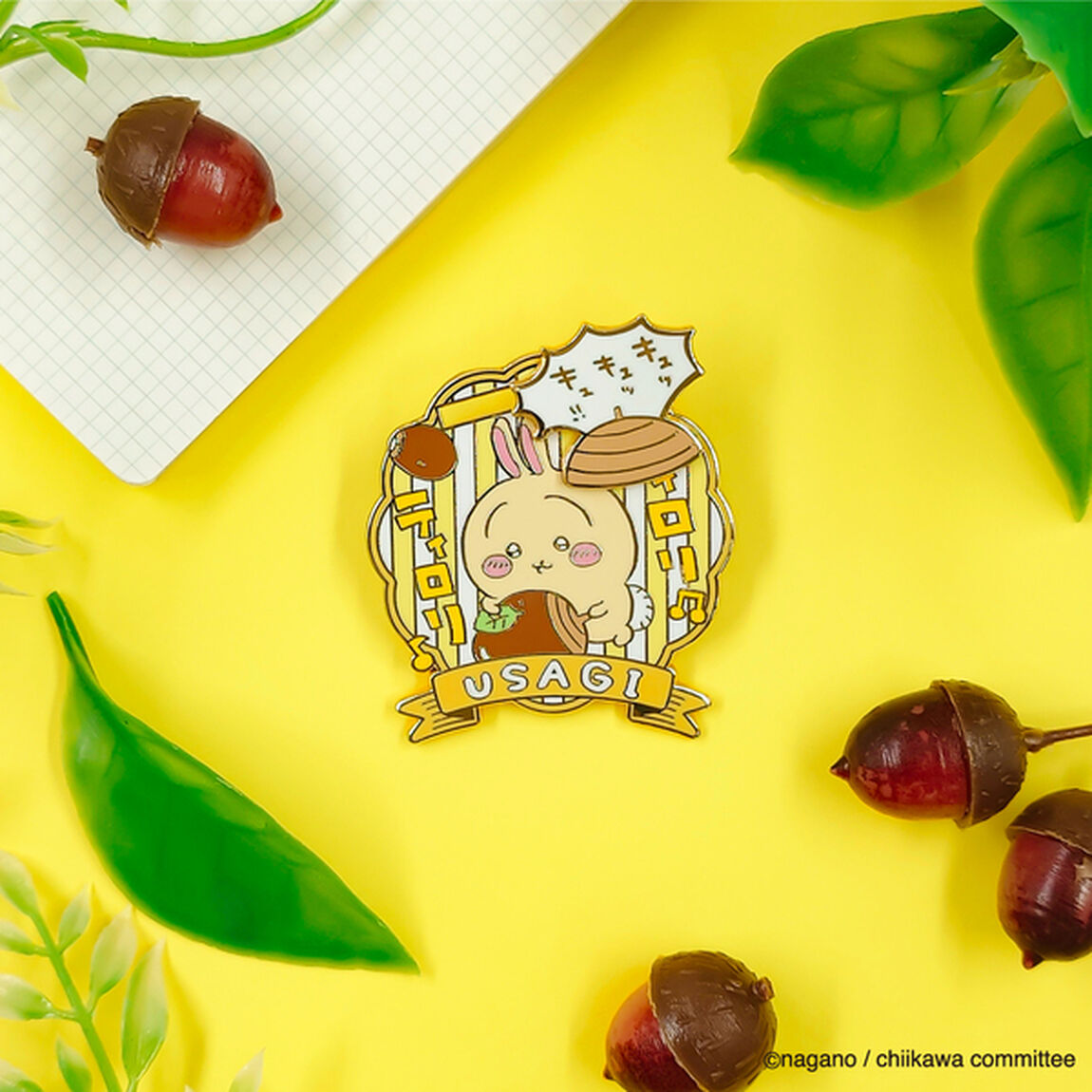 大きめギミックピンバッジ　うさぎ
