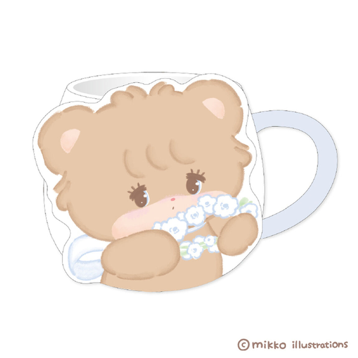 フェイスマグ　ラテ　mikko illustrations