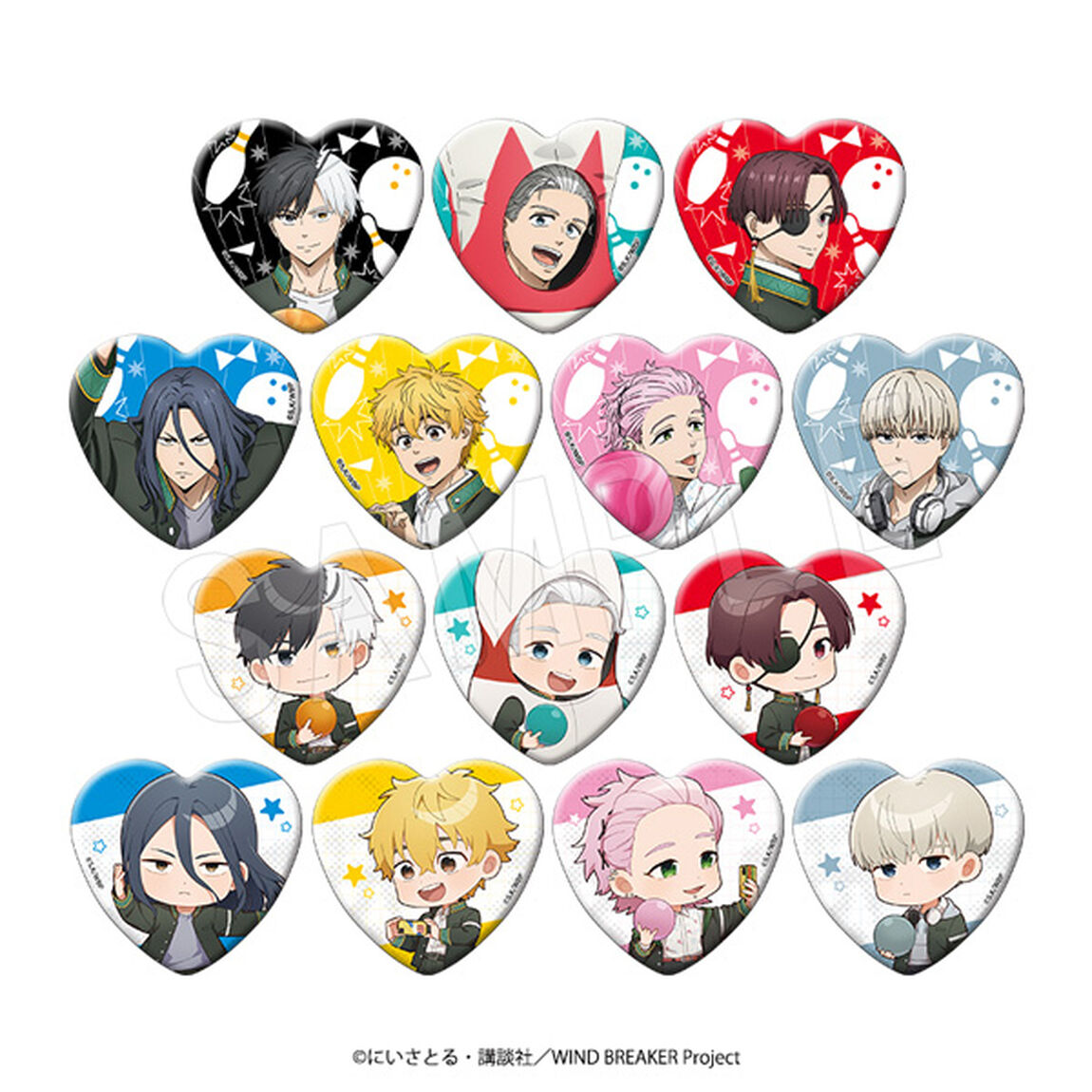 WIND BREAKER　トレーディングハート缶バッジ ROUND1ver. 【単品】