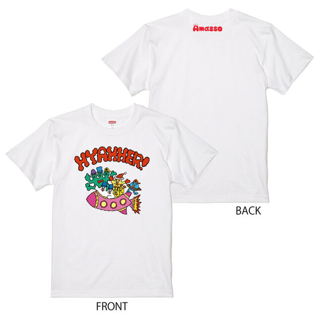 Aマッソ／思わず「HYAHHER!」と叫びたくなるTシャツ／M
