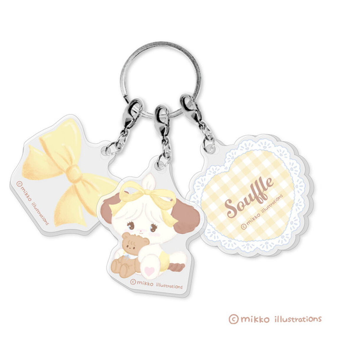 ３連アクリルキーホルダー セット　【ラテ】・【スフレ】　mikko illustrations