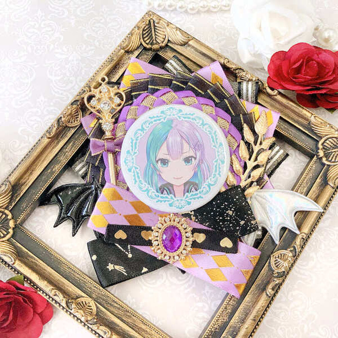 羽付きロゼット(悪魔)BL(ブルー)