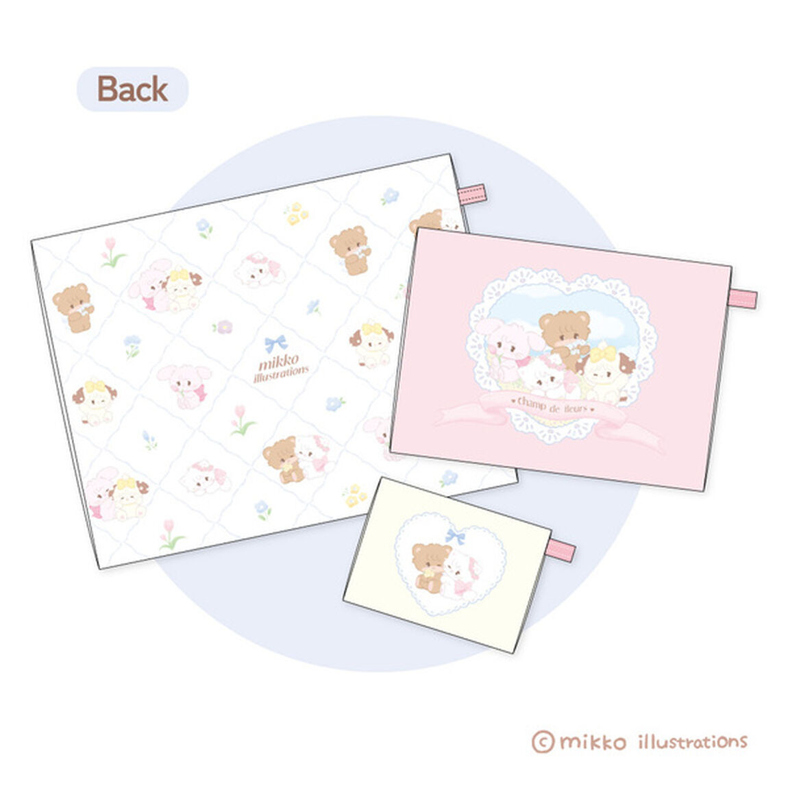 3連ポーチ　mikko illustrations