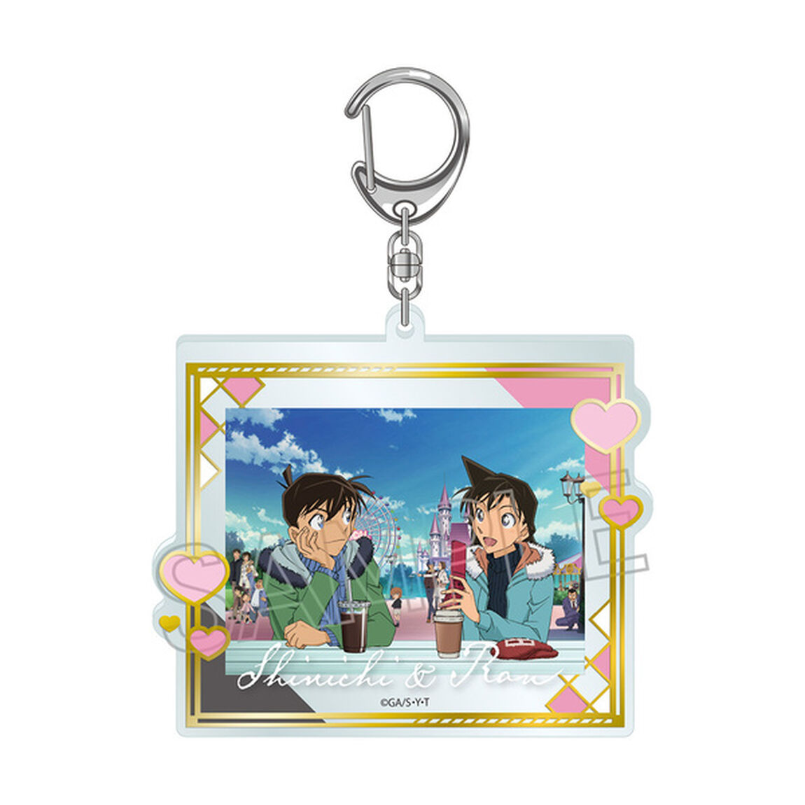 名探偵コナン 箔押しアクリルキーホルダー　工藤 新一＆毛利 蘭