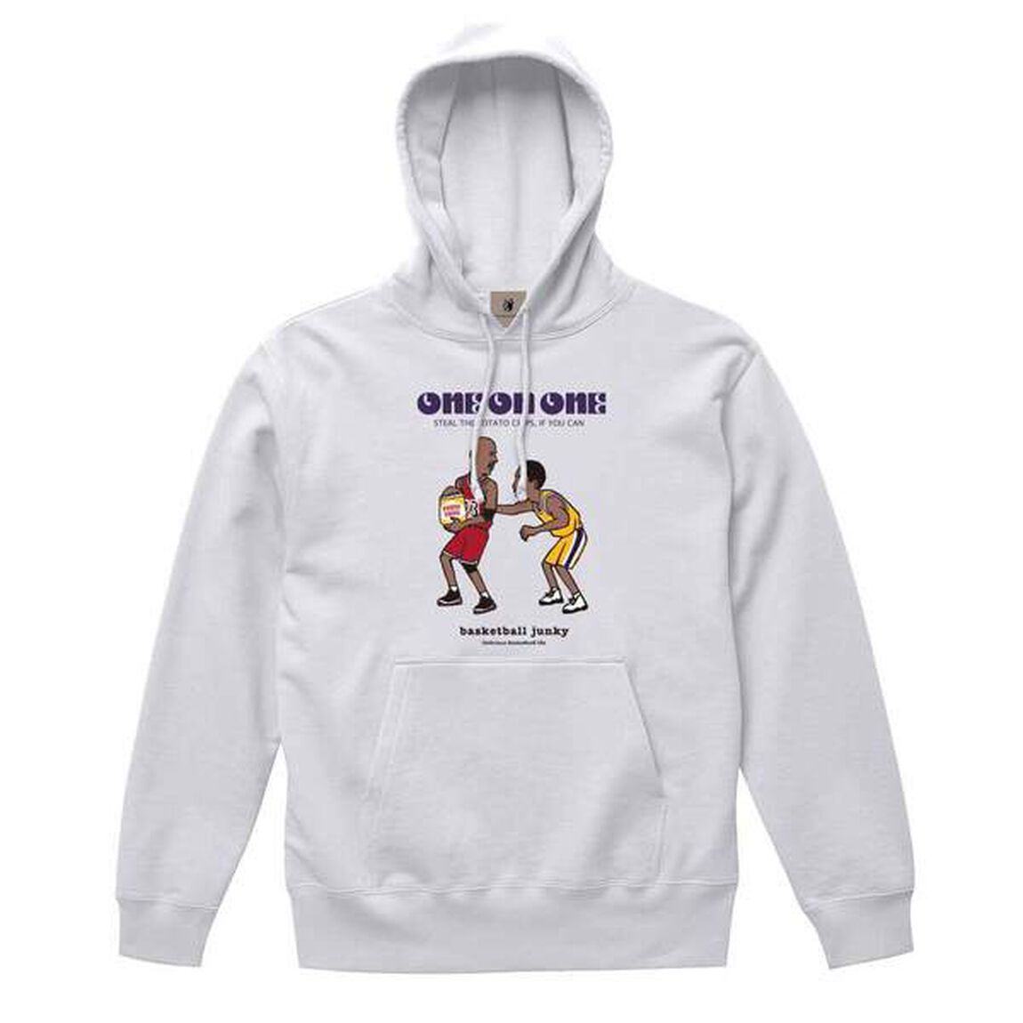 【basketball junky】One on One?　プルパーカー WHT 2XL　＜連盟会員限定 学割対象商品＞