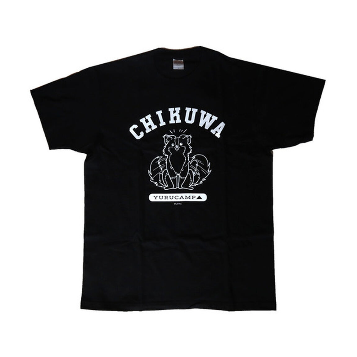 「ゆるキャン△」 ちくわ カレッジ Tシャツ ブラック　Ｍ