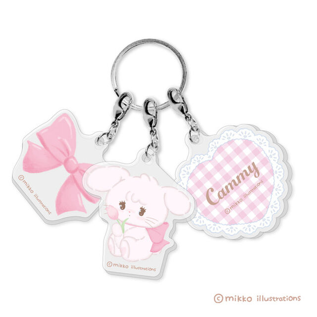 ３連アクリルキーホルダー　キャミー　mikko illustrations