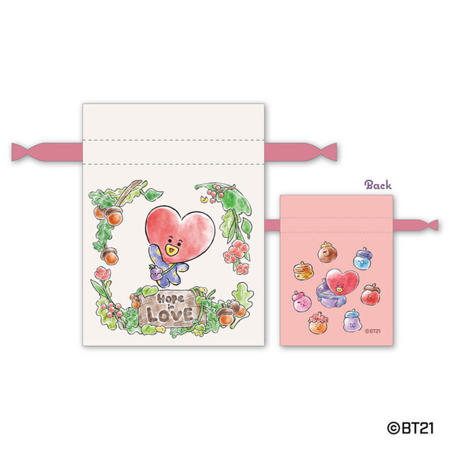 豆巾着　TATA/BT21/Hope in Love