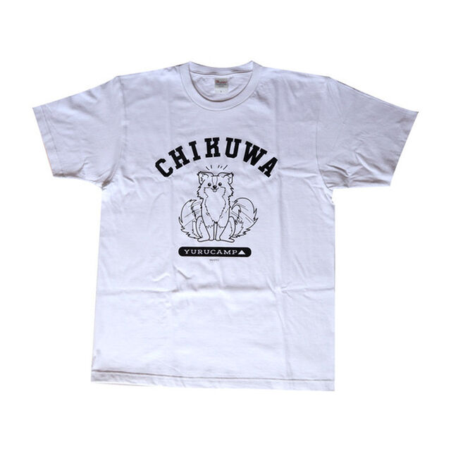 「ゆるキャン△」 ちくわ カレッジ Tシャツ ホワイト　L