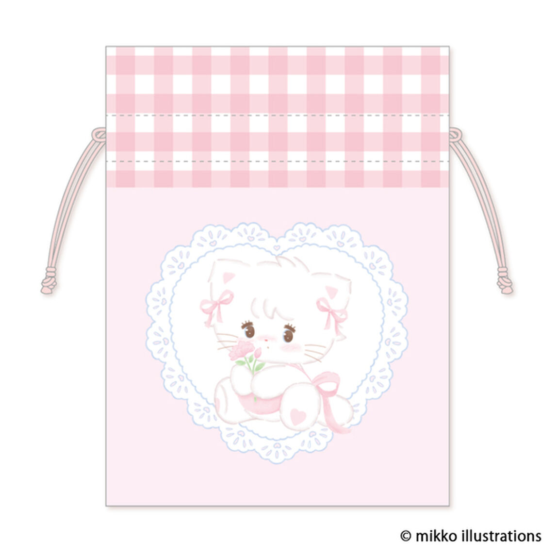 豆巾着　ムース　mikko illustrations