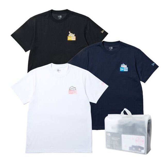 3-Pack 半袖 パフォーマンス Tシャツ ちいかわ / ちいかわ・ハチワレ・うさぎ ホワイト/ブラック/ネイビー Sizes：XXL