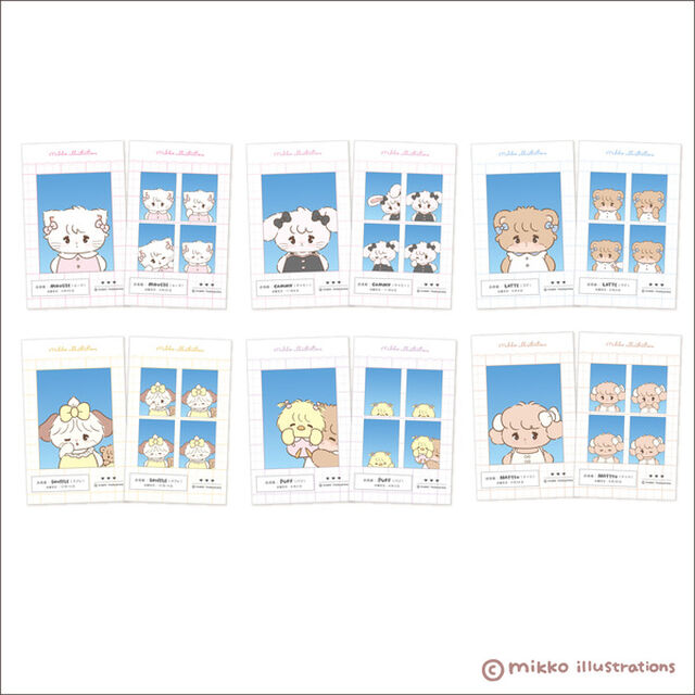 トレーディング　証明写真風ステッカー　mikko illustrations（2025年8月上旬以降発売予定）