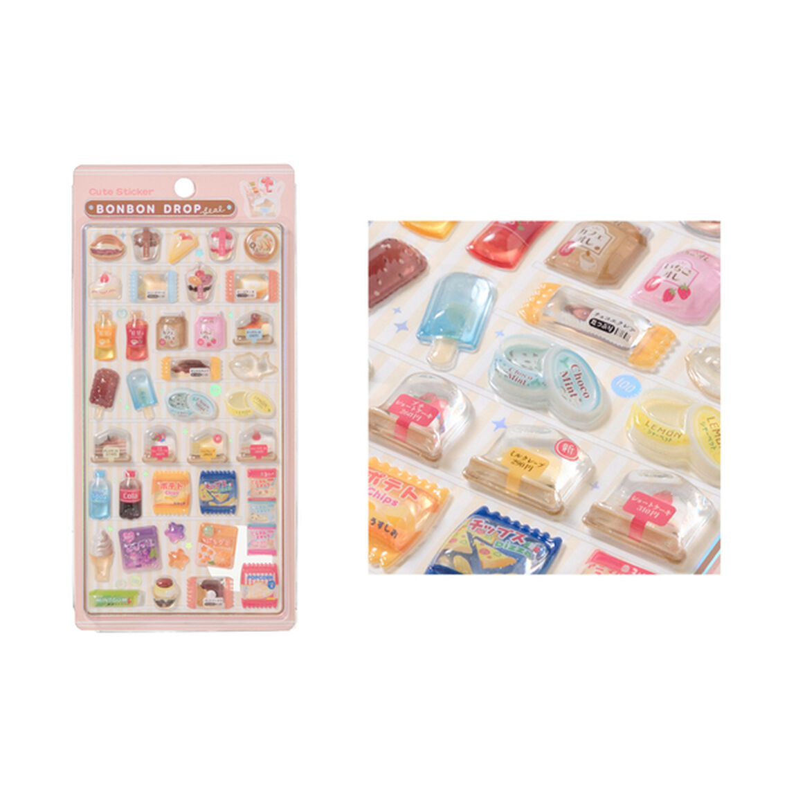 ボンボンドロップシール 4種セット おにぎりお弁当/サンドイッチパン/スイーツお菓子/ホットスナック