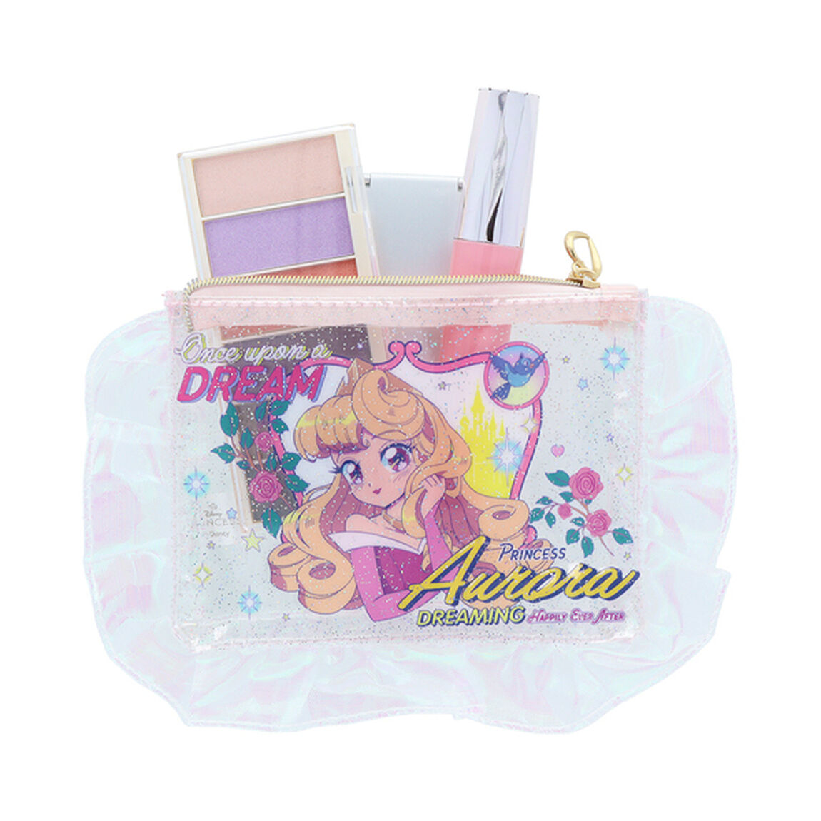 フリル付クリアポーチ　バレエコア　オーロラ