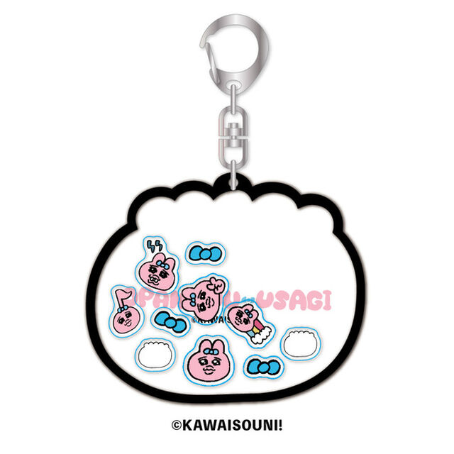 シャカシャカアクリルキーホルダー　おぱんちゅうさぎ