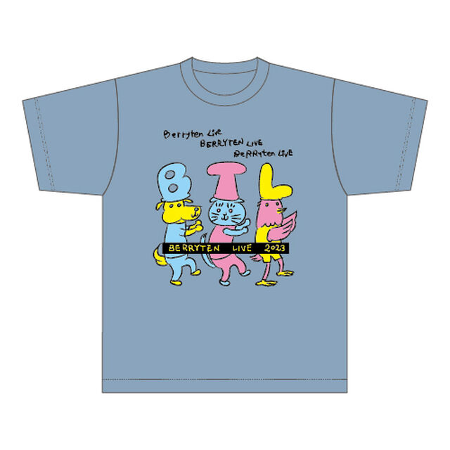 【ベリテンライブ2023】Tシャツ アニマル アシッドブルー S