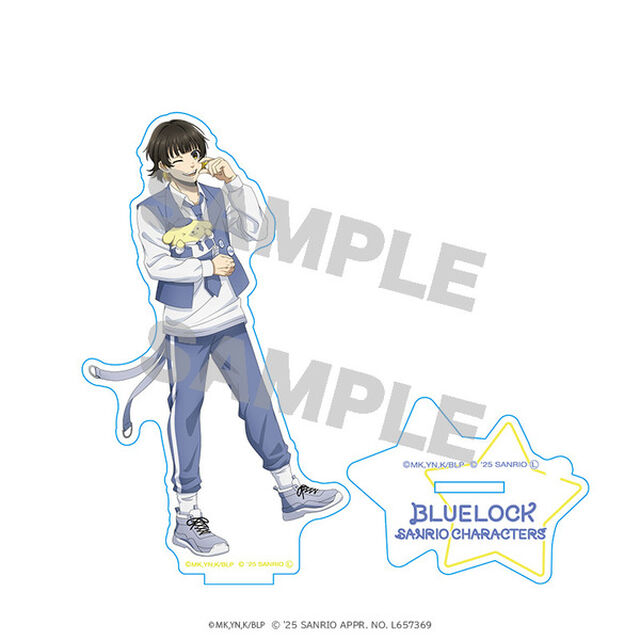 ブルーロック&times;サンリオキャラクターズ　アクリルスタンド 蜂楽廻&times;ポムポムプリン（2025年8月以降発売予定）