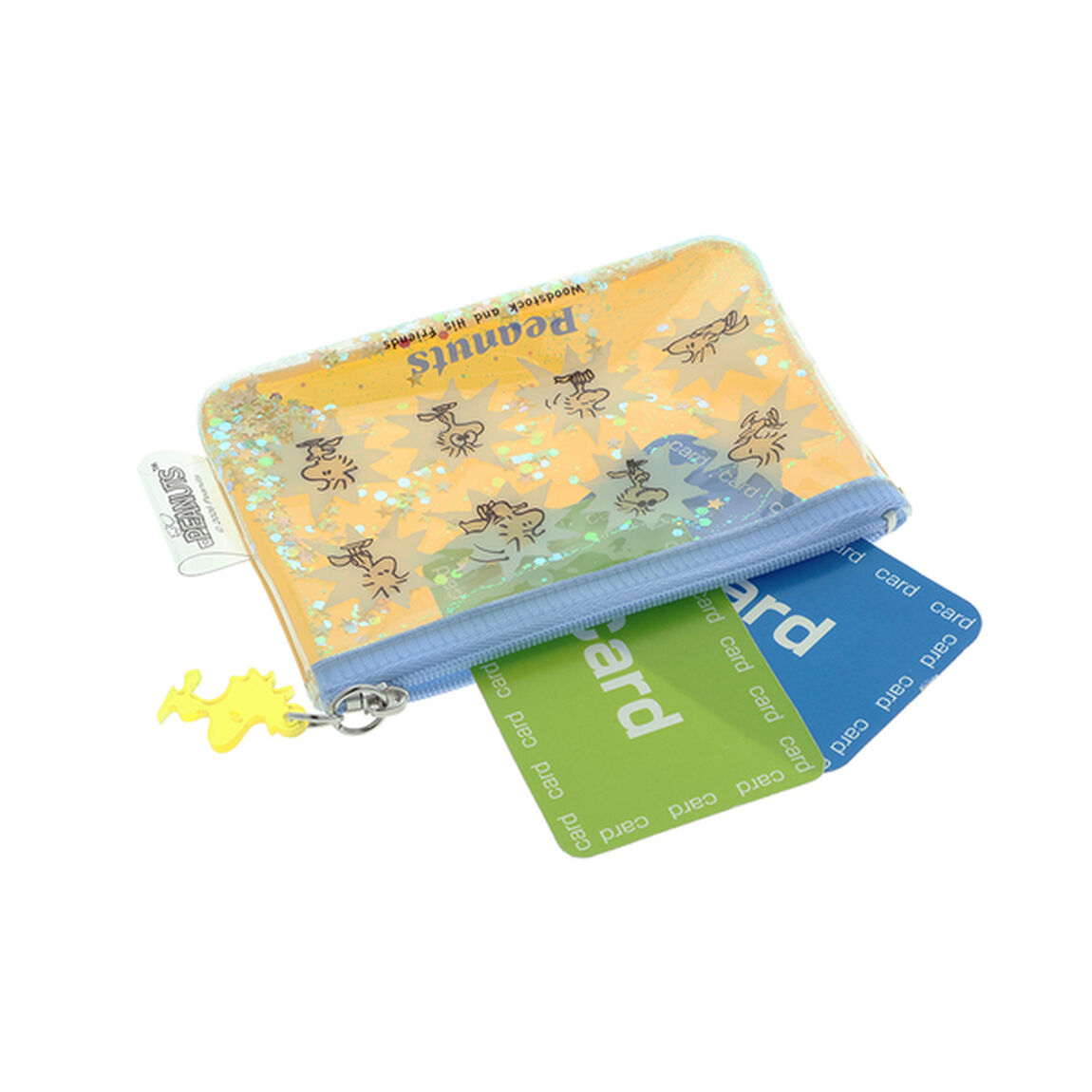 スパンコール入りミニポーチ　PEANUTS WOODSTOCK&SNOOPY 3　イエロー