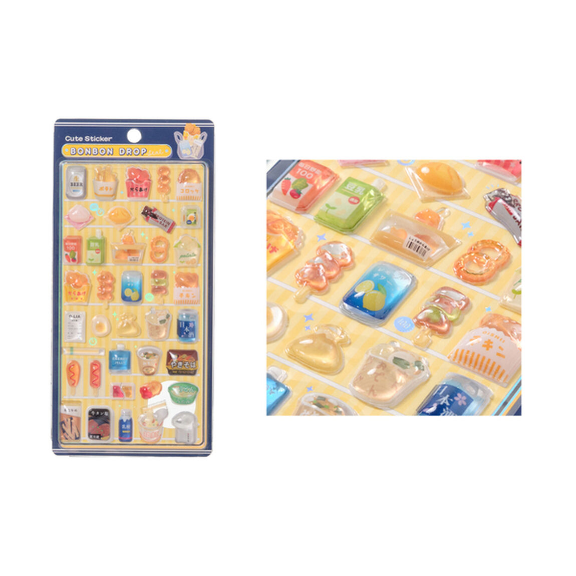 ボンボンドロップシール 4種セット おにぎりお弁当/サンドイッチパン/スイーツお菓子/ホットスナック
