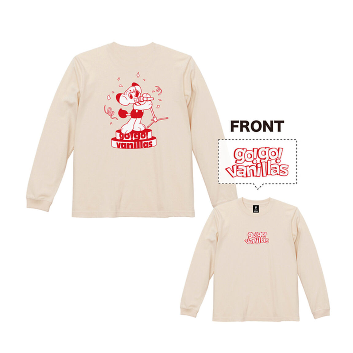 【go!go!vanillas】レオ コラボ LONG SLEEVE SHIRT WHITE Lサイズ