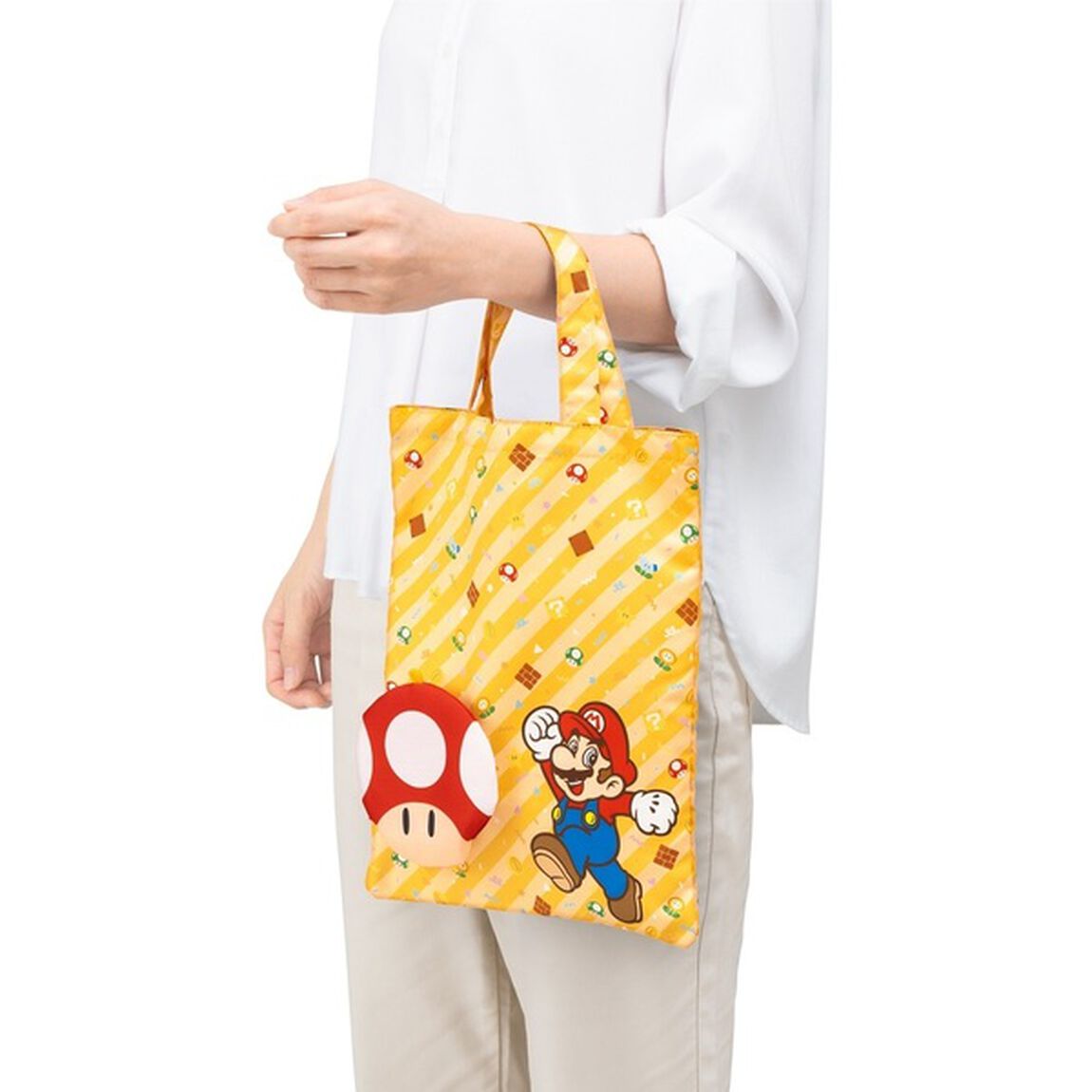 スーパーマリオ　ラッピング&times;エコバッグ ミニ（スーパーキノコ）