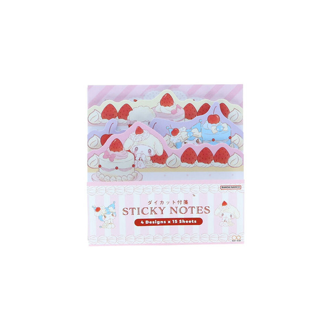 ダイカットブロック付箋　Sanrio Sweet Cakes Collection　レッド＆ピンク