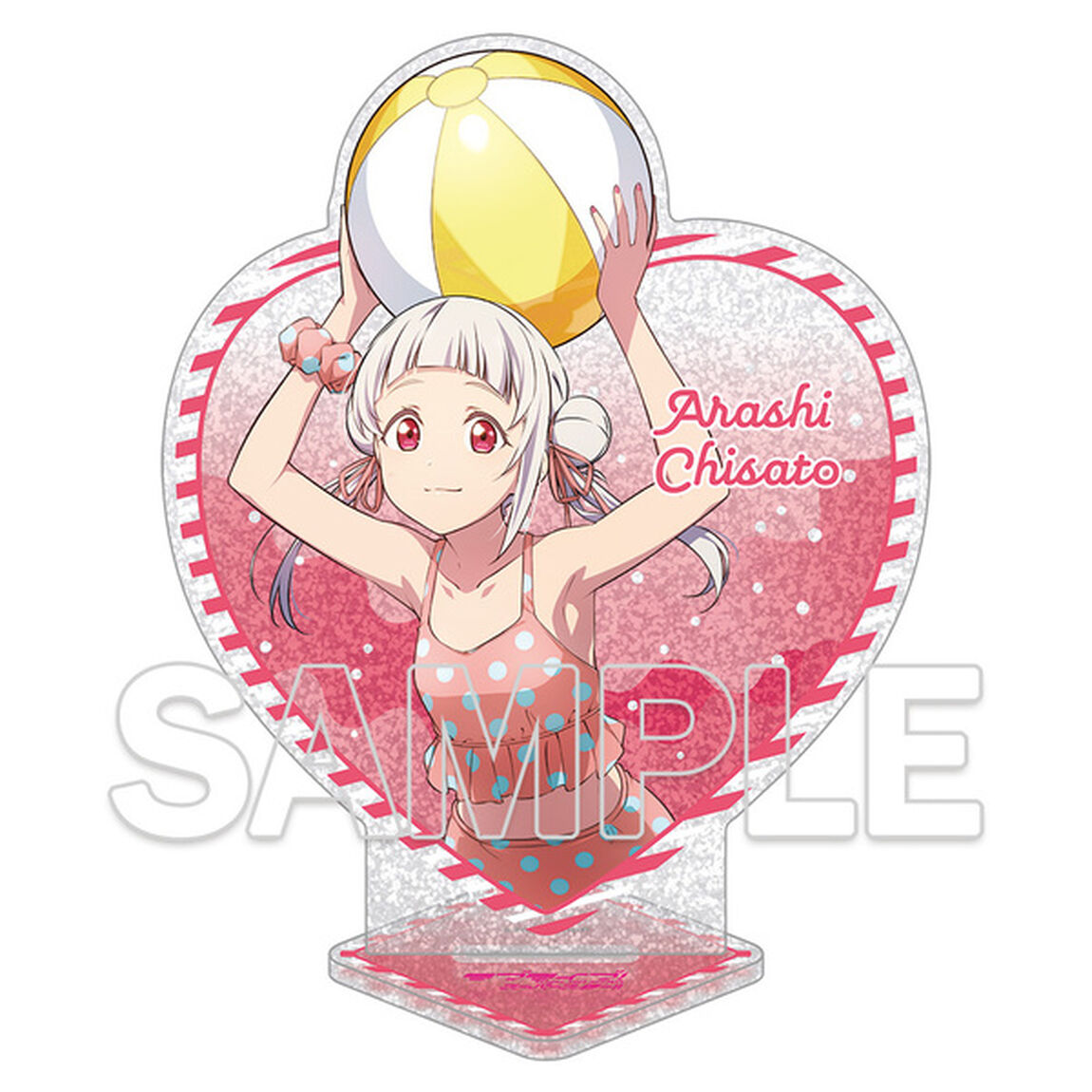 『ラブライブ！スーパースター!!』ハート型ラメ入りアクリルスタンド 嵐 千砂都