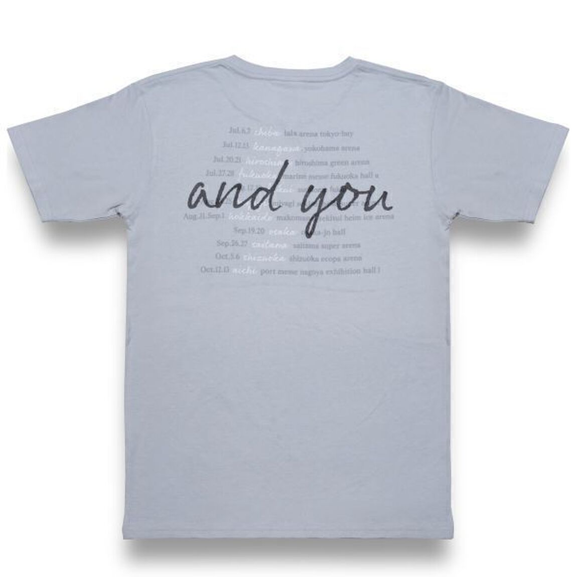 Mr.Children tour 2024 miss you arena tour/and you Tシャツ グレーホワイト XL