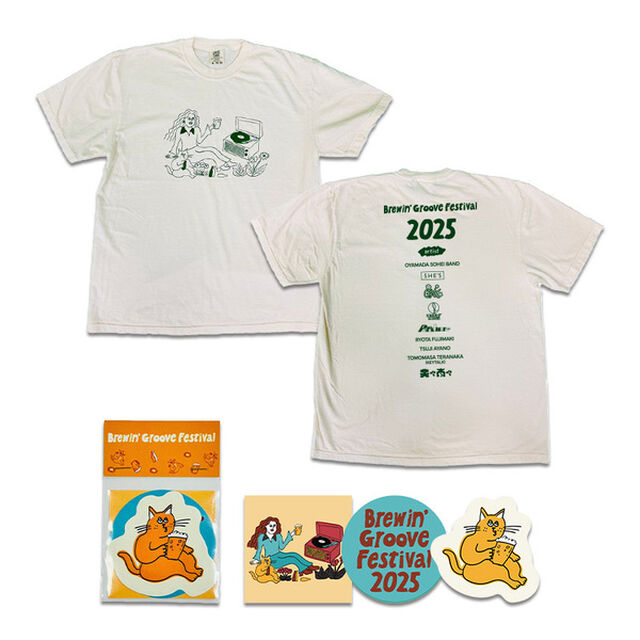 Brewin&rsquo; Groove Festival セブンネット限定Tシャツ　XLサイズ＋ステッカー（3枚入り）セット