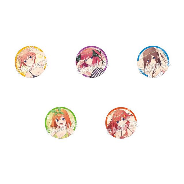 五等分の花嫁∽／描き下ろし缶バッジ(水着)　全種セット（2026年5月以降発売予定）