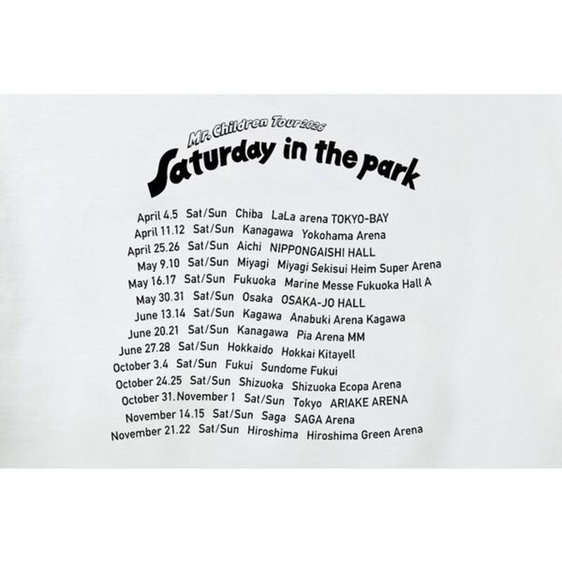 Mr.Children Tour 2026 ラベルTシャツ ホワイト XS