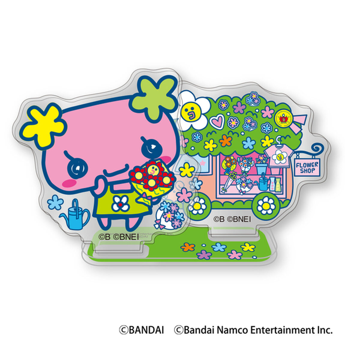 レイヤーアクリルスタンド　ふらわっち　たまごっちのプチプチおみせっち