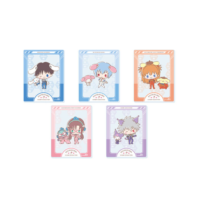 エヴァンゲリオン&times;サンリオキャラクターズ トレーディングアクリルカード パターンA／コンプリートセット（全5種）