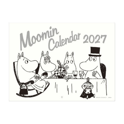 ’２７ムーミン壁かけカレンダーモノトーン