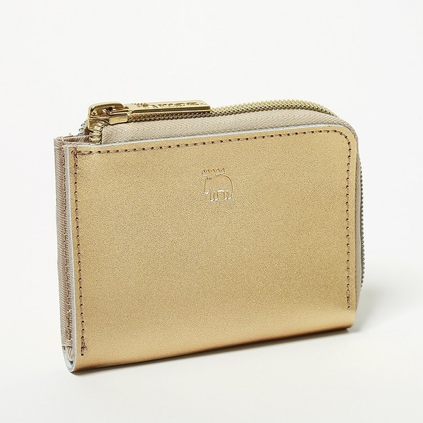 moz Cowhide Compact Wallet BOOK champagne gold（セブン－イレブン／セブンネット限定）