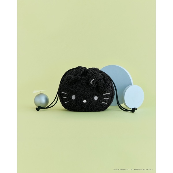 HELLO KITTY × BRILMY ズボラさんでも整理がかなう 巾着コスメポーチ BOOK BLACK ver. SPECIAL PACKAGE