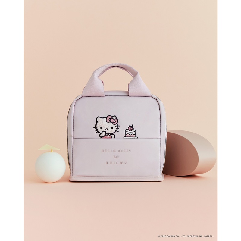 HELLO KITTY × BRILMY 中身が見えて時短がかなう ズボラに優しいスタンドポーチ BOOK PALE PINK ver.