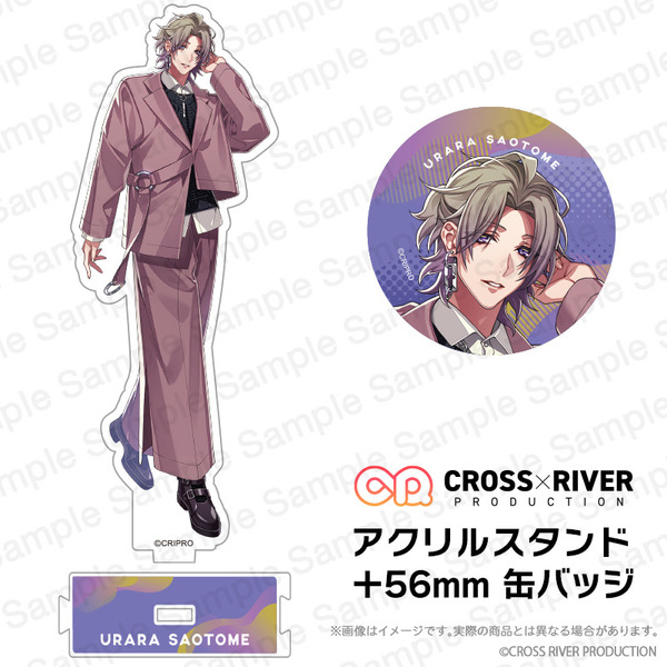 【CROSS×RIVER PRODUCTION】早乙女麗 56mm缶バッチ＆アクリルスタンド 私服ver.(セット商品)