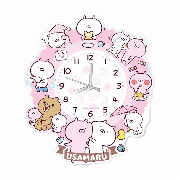 【2次受付分】アクリル時計　24hours　うさまる
