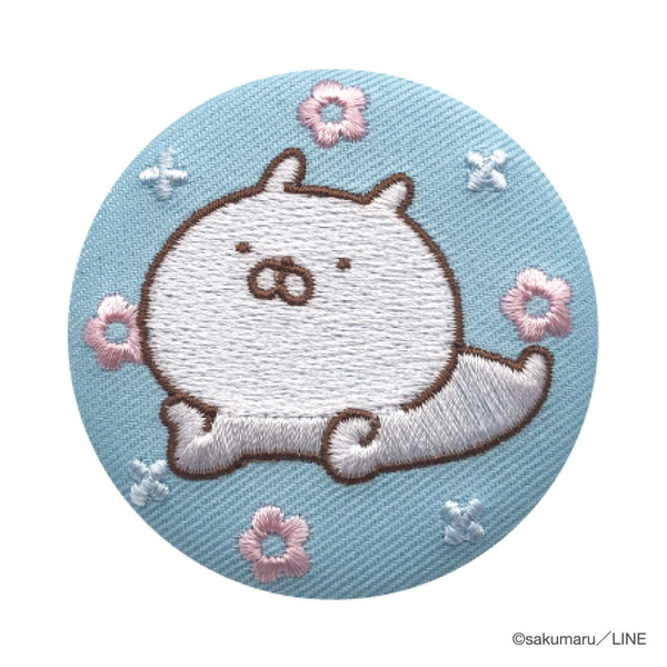 刺繍缶バッジ　うさまる