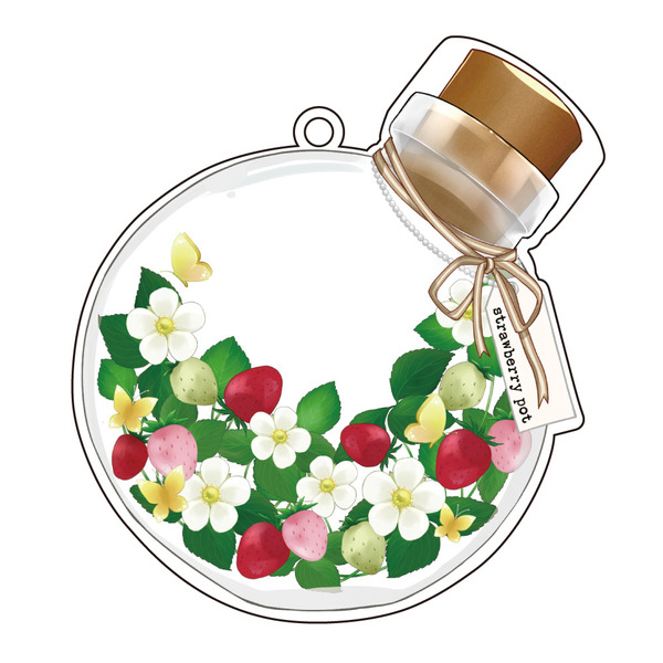 ハゴロモ　アクリルメイクアップカバー　ストロベリーポッド